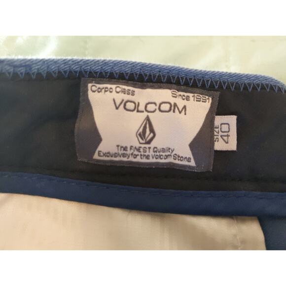Volcom Men's 40 Monty Shorts Blue Casual Cotton Blend Chino Flat Front - Picture 4 of 10